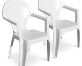 Lot de 2 fauteuils dama blanc Ezpeleta  DAMA-FT-BLANCX2