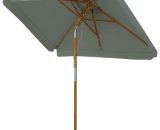 FEMOR Parasol en bois 200 x 150 cm, rectangulaires inclinables, protection UV UPF 50+, 180 g/m² (Gris) 768558605398 1019107