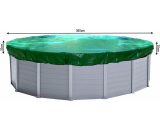 Couverture de piscine d'hiver ronde 180g / m² pour piscine de taille 320 - 366 cm Dimension bâche ø 420 cm Vert 4061869842275 84227F