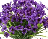 Almi - Lot de 6 Fleurs Violettes artificielles résistantes aux UV pour intérieur et extérieur Ne se décolorent Pas (Purple) 5999673152381 AL66-39480_2