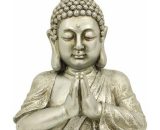 Paris Prix - Statue Déco Bouddha 'buste' 40cm Argent  59124