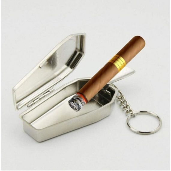 Perle Rare - Porte-clés cercueil en métal cendrier de poche portable cendrier à cigarettes extérieur avec couvercle à envoyer à des amis (1 pièce) 9784267160134 RBD015677lc