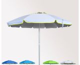 Beachline - Parasol de plage 240 cm aluminium anti-vent protection uv Roma | Blanc 7640169388491 RO240UVABI