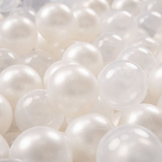 Kiddymoon - 100/6Cm ∅ Balles Colorées Plastique Pour Piscine Enfant Bébé Fabriqué En eu, Perle/Transparent - perle/transparent 5902687427338 5902687427338
