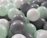 Kiddymoon - 100/6Cm ∅ Balles Colorées Plastique Pour Piscine Enfant Bébé Fabriqué En eu, Blanc/Gris/Menthe - blanc/gris/menthe 5902687428601 5902687428601