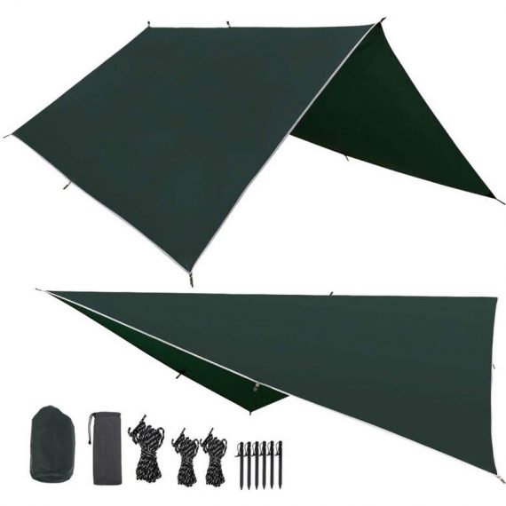 Toile de tente Bâche de protection solaire Tarp Camping Matelas de protection solaire 3x3M Support de tente - Vert - Randaco 726504626279 MMRD-A-1-HG6693A