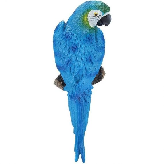 Perroquet Jouet - résine réaliste Oiseau Ornement Figurine Perroquet modèle Jouet Jardin Sculpture décoration Murale(Blue Left) 8501856788965 QE-2182