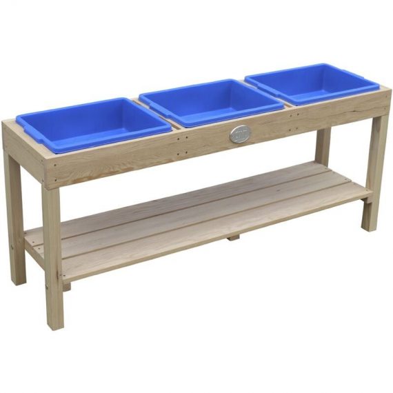 table à sable et eau en bois | Table d'activité avec 3 récipients et une étagère | 124 x 50 cm - Brun - AXI 8717973930938 A060.080.00
