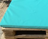 Homemaison - Housse d'assisse pour salon palette tissus ultra résistant Turquoise 80 x 120 x 5 cm - Turquoise 3664254017305 1114214HM112113