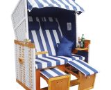Corbeille de plage mer Baltique Norderney 150x120x73cm confortable à tous les balcons matériaux résistante - bleu/blanc rayée - de Brast 4260491655486 1004092006