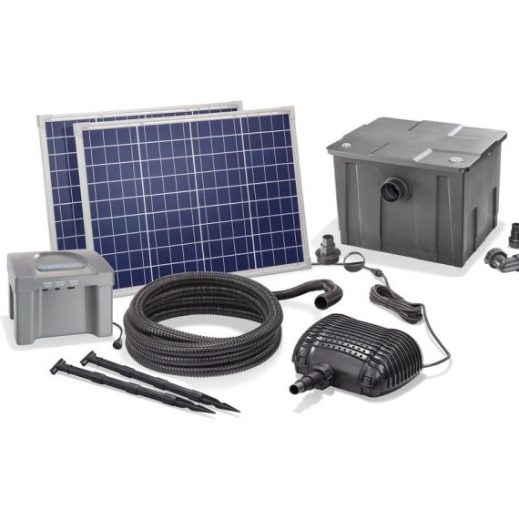Esotec - Kit filtre solaire pour bassin 100/3400 avec batterie rechargeable Filtre externe bassin de jardin 101079 4260057866318 101079