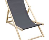 Ecd Germany - Chaise longue de jardin pliante bain de soleil plage chilienne anthracité 120 kg 4064649003224 390000955