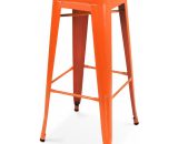 Tabouret de bar en métal orange mat - Orange 3663095025517 104731