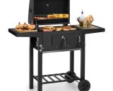 Klarstein - Meat Machine grill barbecue à charbon de bois, 45x32,5 cm , thermomètre , roulettes, noir 4060656225628 4060656225628