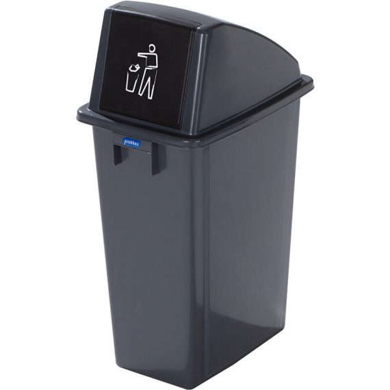 Collecteur de tri en plastique - capacité 60 l - trappe à fermeture automatique - Coloris poubelle: Gris|Coloris du couvercle: Gris 4063324390871 4063324390871
