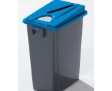 Probbax - Collecteur de tri en plastique - capacité 60 l - fente de dépôt, pictogrammes de tri - Coloris poubelle: Gris|Coloris du couvercle: bleu 4897020624318 4897020624318