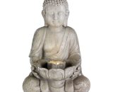 Fontaine extérieure en composite Bouddha assis gris - Gris 8718533627107 895743