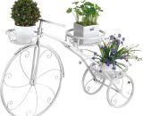 étagère à Fleurs en métal Forme de bicyclette Jardinière étagère de pot de fleur Grille Blanc 6162151442901 HSKKP6870403