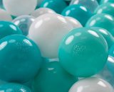 KiddyMoon 100 ∅ 7Cm Balles Colorées Plastique Pour Piscine Enfant Bébé Fabriqué En EU, Turquoise Clair/Blanc/Transparent/Turquoise - turquoise 5902687414161 5902687414161