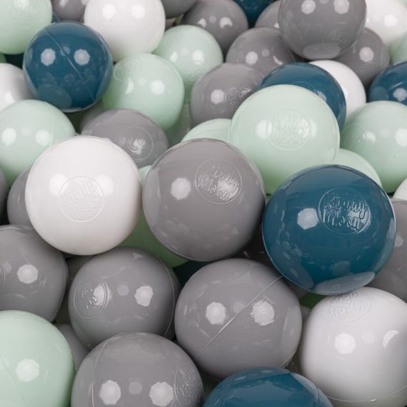 100 Balles/7Cm Balles Colorées Plastique Pour Piscine Enfant Bébé Fabriqué En EU, Turquoise Foncé/Gris/Blanc/Menthe - turquoise 5905054804268 5905054804268