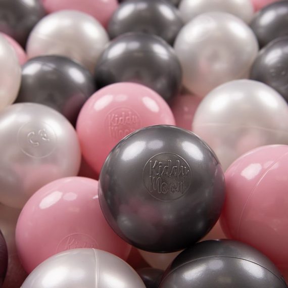 100 ∅ 7Cm Balles Colorées Plastique Pour Piscine Enfant Bébé Fabriqué En EU, Perle/Rose Poudré/Argenté - perle/rose poudré/argenté - Kiddymoon 5902687415410 5902687415410