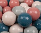 100 Balles/7Cm Balles Colorées Plastique Pour Piscine Enfant Bébé Fabriqué En EU, Turquoise Foncé/Beige Pastel/Vert De Gris/Saumon - turquoise 5905054804145 5905054804145