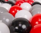 100 ∅ 7Cm Balles Colorées Plastique Pour Piscine Enfant Bébé Fabriqué En EU, Gris/Blanc/Rouge/Noir - gris/blanc/rouge/noir - Kiddymoon 5902687412808 5902687412808