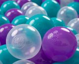 Kiddymoon - 100 ∅ 7Cm Balles Colorées Plastique Pour Piscine Enfant Bébé Fabriqué En eu, Turquoise/Violet/Transparent - turquoise/violet/transparent 5902687412877 5902687412877