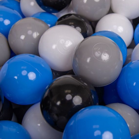 100 ∅ 7Cm Balles Colorées Plastique Pour Piscine Enfant Bébé Fabriqué En EU, Gris/Blanc/Bleu/Noir - gris/blanc/bleu/noir - Kiddymoon 5902687412822 5902687412822