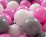 100 ∅ 7Cm Balles Colorées Plastique Pour Piscine Enfant Bébé Fabriqué En EU, Gris/Blanc/Rose - gris/blanc/rose - Kiddymoon 5902687412839 5902687412839