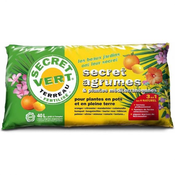 Secret Vert - Terreau bio pour agrumes et plantes méditerranéennes 40 L 40 litres incolore - incolore 3285882009557 2091340
