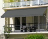 Store banne terrasse balcon auvent rétractable réglable 200x120cm gris Ml-design 4064649019546 390002438