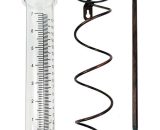 Pluviomètre décoratif, tube de verre en spirale en métal avec figurine d'oiseau, pluviomètre détachable étanche à l'eau et à la poussière avec piquet 9682593255572 FLE-0842