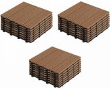 Oviala - Lot de 24 dalles clipsables polywood marron - Marron 3663095049957 107495