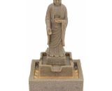 Fontaine Bouddha debout en pierre reconstituée avec led - Gris 3663095027900 104945