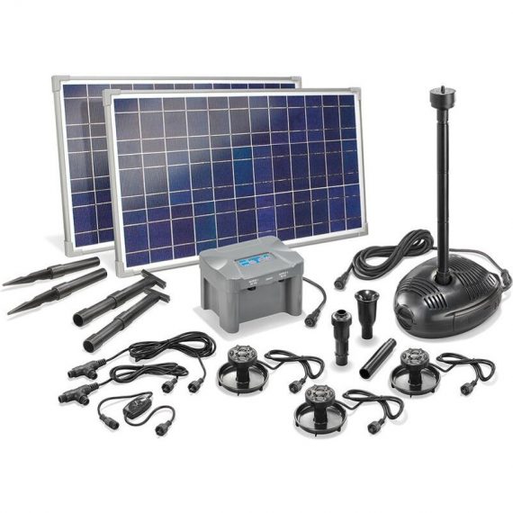 Esotec - Pompe solaire de bassin avec batterie rechargeable 50W Pompe solaire de jardin Pompe de bassin étang 101727 4260057863942 101727