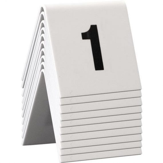 Securit - 10 chevalets de table PVC blanc numérotés - 4.5 - Blanc 8718226498113 8718226498113