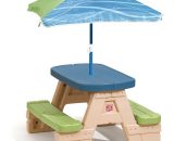 Step2 Sit and Play Table pique nique avec Parasol | Table picnic Enfant en Plastique - Marron 733538841899 841899