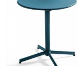 Palavas - Table ronde bistro inclinable en acier bleu pacific - Bleu 3663095033970 105646