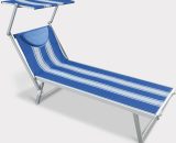 Beach And Garden Design - Bain de Soleil et transat professionnel en aluminium Santorini Stripes 7630377912793 SA800TEXRIBL
