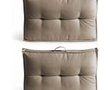 Lot 2 coussins palette dossier polyester taupe 60x40x12 cm - Taupe 3663095046611 107154