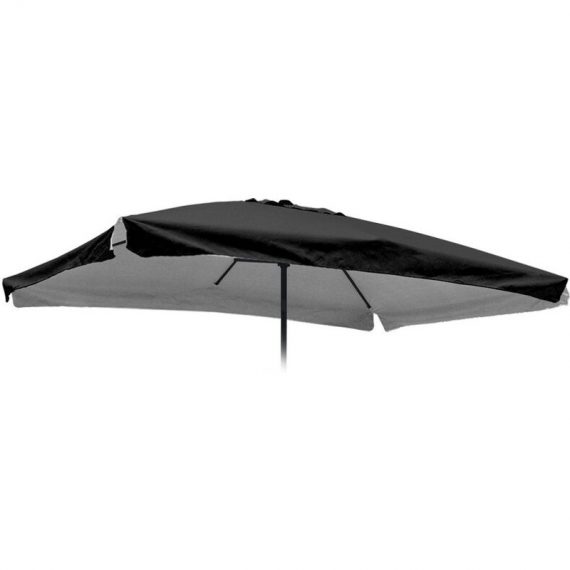 Elios Parasols - Toile de remplacement pour parasol de jardin 3x2 rectangulaire Eden Noir avec lambrequin 7630377918191 TEED302FN