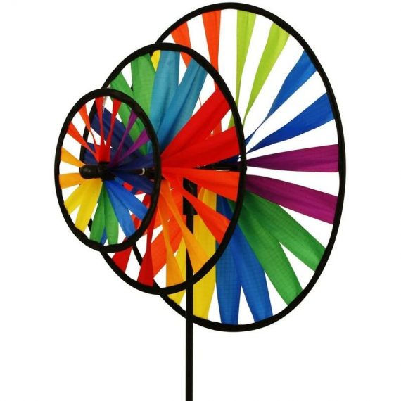 Girouette - Magic Wheel Triple - résiste aux UV et aux intempéries - Roues : Ø35 / 25/16 cm, Hauteur: 102cm - INCL. Tige en Fibre de Verre, jardin 6273998883151 HKLF  164