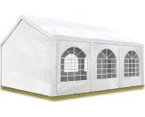 Tente de réception 4x6 m, Toile de Haute qualité env. 240g/m² PE Blanc Construction en Acier galvanisé avec raccordement par vissage - blanc 4260409149779 91110