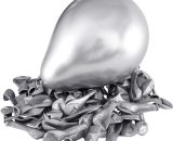 Ballon rond de couleur métal de 5 pouces d'épaisseur * 100 argent - Hanbing 9496241116128 AMY-ZZM00756