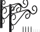 Support et plateau pour jardinière 2pcs support de crochet suspendu extérieur noir pour plantes mangeoire à oiseaux lanterne carillons éoliens, 2 805444770805 H38236|741