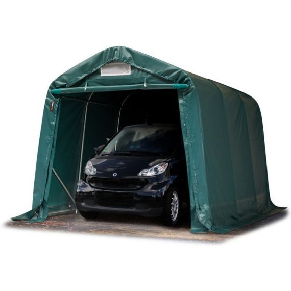 Tente-garage carport 2,4 x 3,6 m d'élevage abri agricole tente de stockage bâche env. 550g/m² armature solide vert fonce - vert 4260626615675 67835