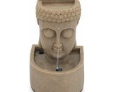 Fontaine tête de bouddha en pierre reconstituée avec LED - Gris 3663095027887 104943