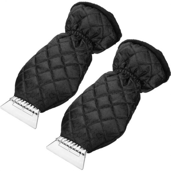 2 pièces 420D étanche neige pelle gants coton gants Oxford tissu pare-brise fenêtre grattoir à neige outil de nettoyage de glace pour voiture Jmax 9394822907908 JMA35815
