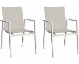 Lot de 2 chaises de jardin aluminium et tissu textilène gris - atlan - Gris 3700966449994 95187044lot2